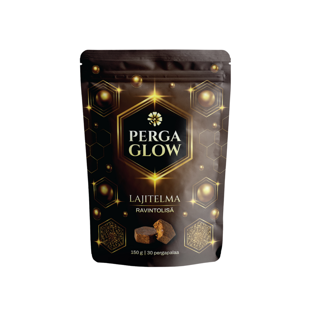 Perga Glow  30 pastillia - fermentoitu siitepöly pastilleina, suoliston hyvinvointiin, uneen ja energiaan.