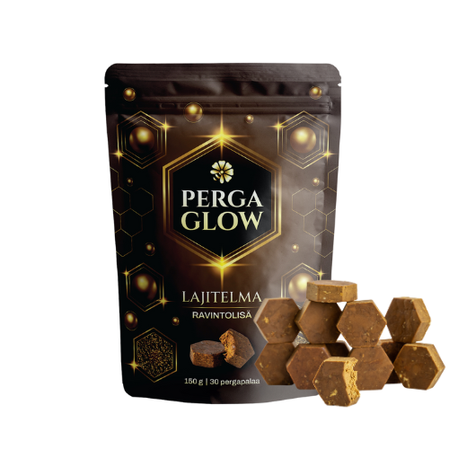 Perga Glow  30 pastillia - fermentoitu siitepöly pastilleina, suoliston hyvinvointiin, uneen ja energiaan.