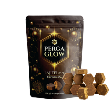 Perga Glow  30 pastillia - fermentoitu siitepöly pastilleina, suoliston hyvinvointiin, uneen ja energiaan.